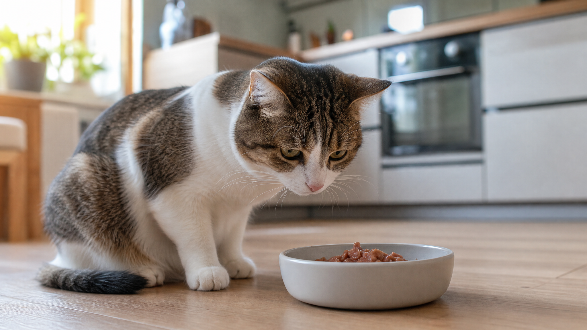 Why does my cat sniff food and walk away?